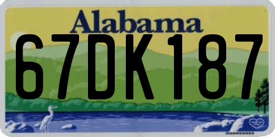 AL license plate 67DK187