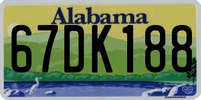AL license plate 67DK188