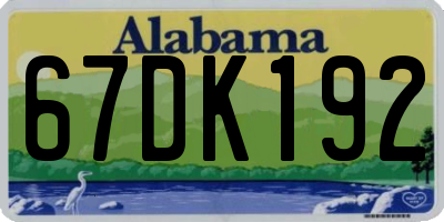 AL license plate 67DK192