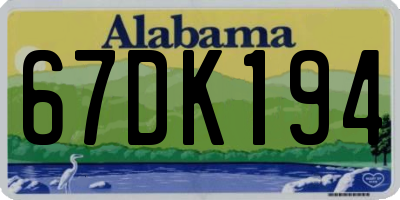 AL license plate 67DK194