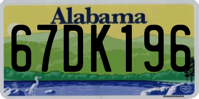 AL license plate 67DK196