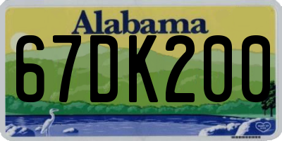 AL license plate 67DK200
