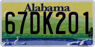 AL license plate 67DK201
