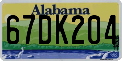 AL license plate 67DK204