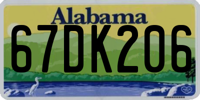 AL license plate 67DK206