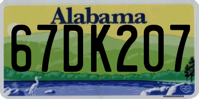 AL license plate 67DK207