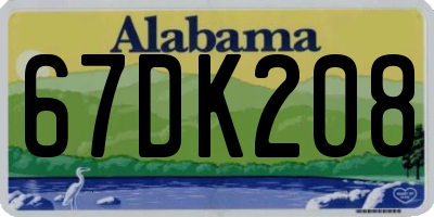 AL license plate 67DK208