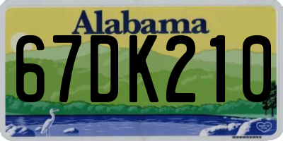 AL license plate 67DK210