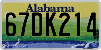 AL license plate 67DK214