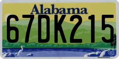 AL license plate 67DK215