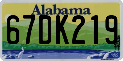 AL license plate 67DK219