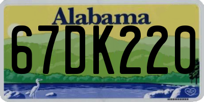 AL license plate 67DK220