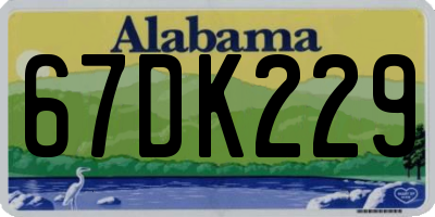 AL license plate 67DK229