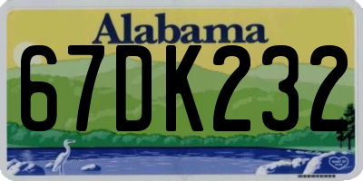 AL license plate 67DK232