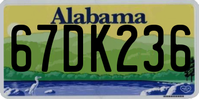AL license plate 67DK236
