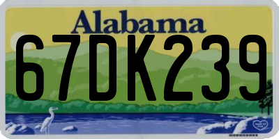 AL license plate 67DK239