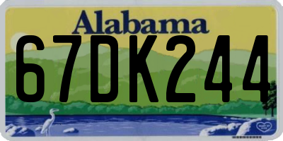 AL license plate 67DK244