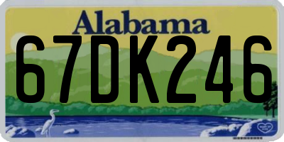 AL license plate 67DK246