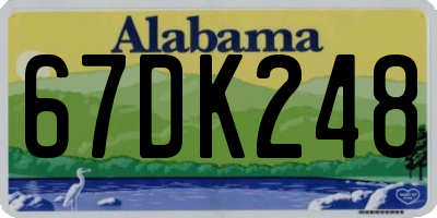 AL license plate 67DK248