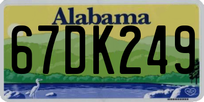 AL license plate 67DK249