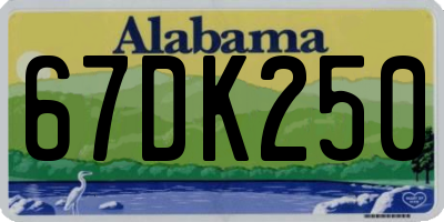 AL license plate 67DK250