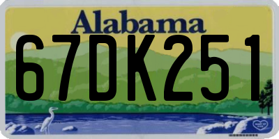 AL license plate 67DK251