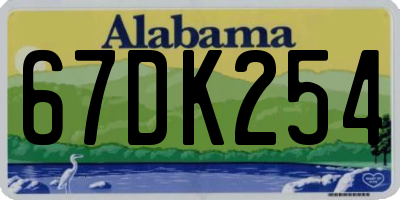 AL license plate 67DK254