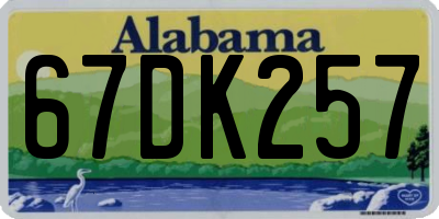 AL license plate 67DK257