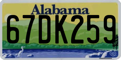 AL license plate 67DK259