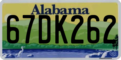 AL license plate 67DK262