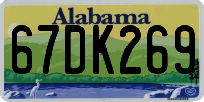 AL license plate 67DK269