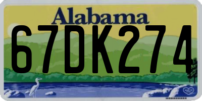 AL license plate 67DK274