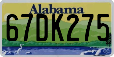 AL license plate 67DK275
