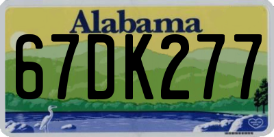 AL license plate 67DK277