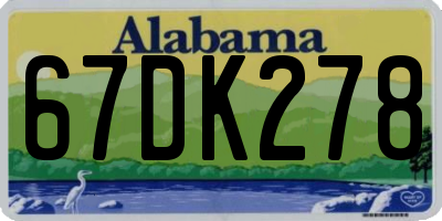 AL license plate 67DK278