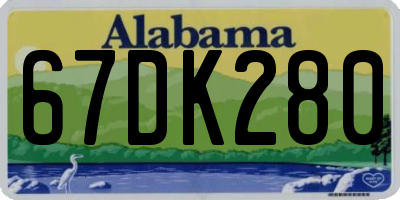 AL license plate 67DK280