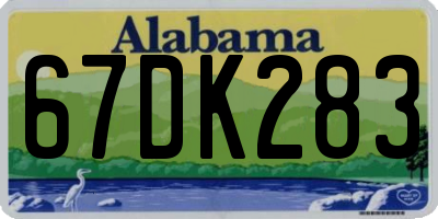 AL license plate 67DK283