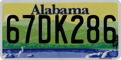 AL license plate 67DK286