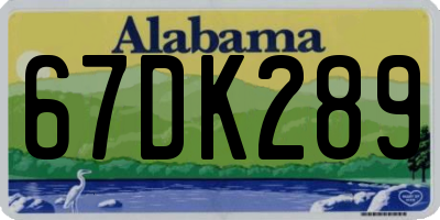 AL license plate 67DK289