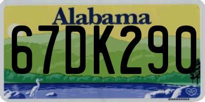 AL license plate 67DK290