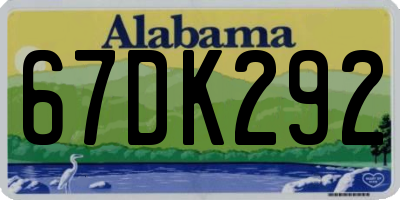 AL license plate 67DK292