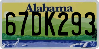 AL license plate 67DK293