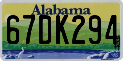AL license plate 67DK294