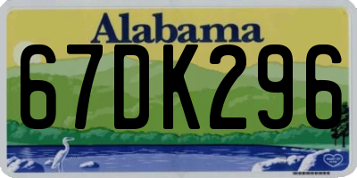 AL license plate 67DK296