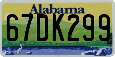 AL license plate 67DK299