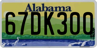 AL license plate 67DK300