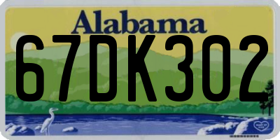 AL license plate 67DK302