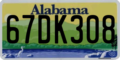 AL license plate 67DK308