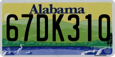 AL license plate 67DK310