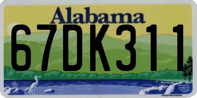 AL license plate 67DK311